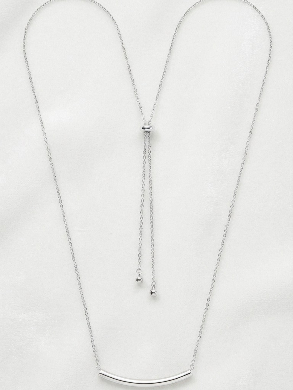 Silver Adjustable Bar Necklace